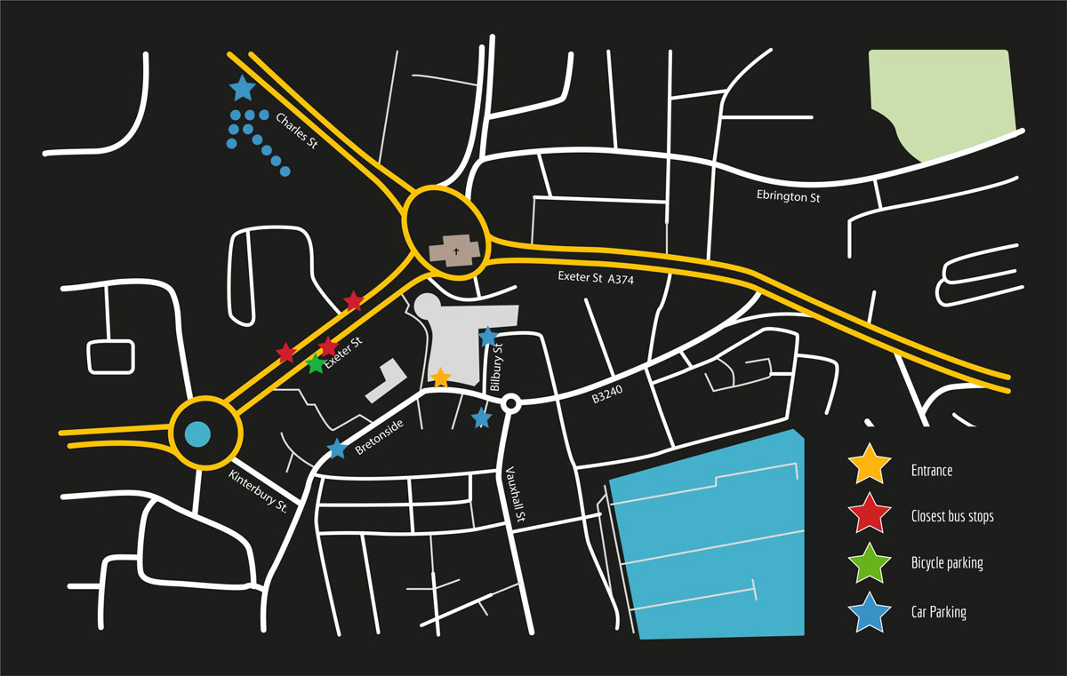 Map showing how to get to Escapism Plymouth