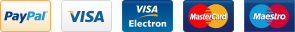 Payments via PayPal, Visa, Visa Electron, Mastercard, Maestro